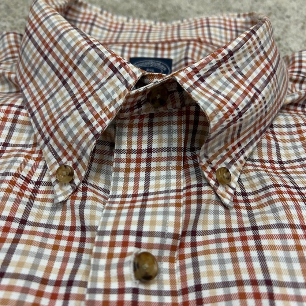 Brooks Brothers Button Down Shirt 4XL Plaid Non-Iron Supima Cotton Long Sleve - Picture 6 of 7